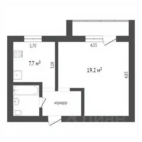 1-к кв. Белгородская область, Белгород Советская ул., 5А (34.2 м) - Фото 1