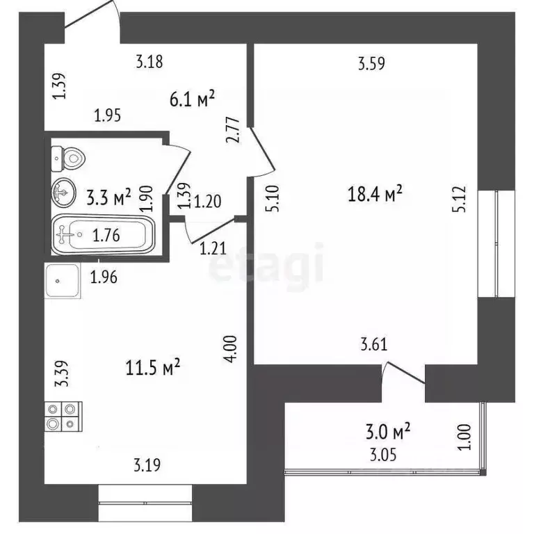 1-к кв. Орловская область, Орел Артельный пер., 28 (39.3 м) - Фото 1