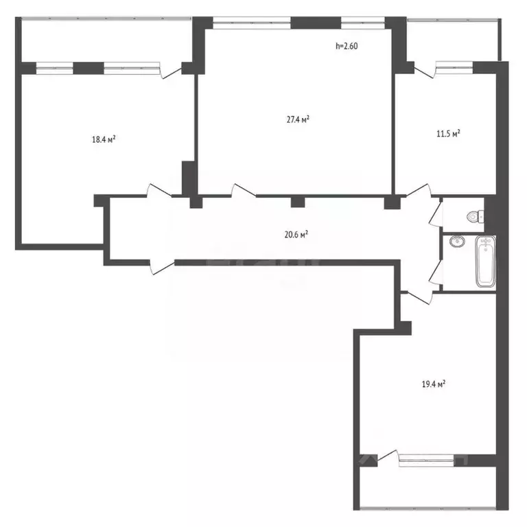 3-к кв. Красноярский край, Красноярск Судостроительная ул., 137 (100.9 ... - Фото 2