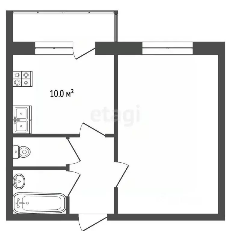 1-к кв. Самарская область, Самара ул. Авроры, 146В (36.2 м) - Фото 2