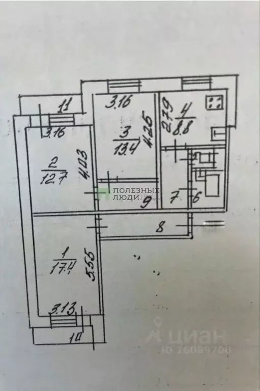 3-к кв. Белгородская область, Белгород ул. Конева, 3 (73.4 м) - Фото 2