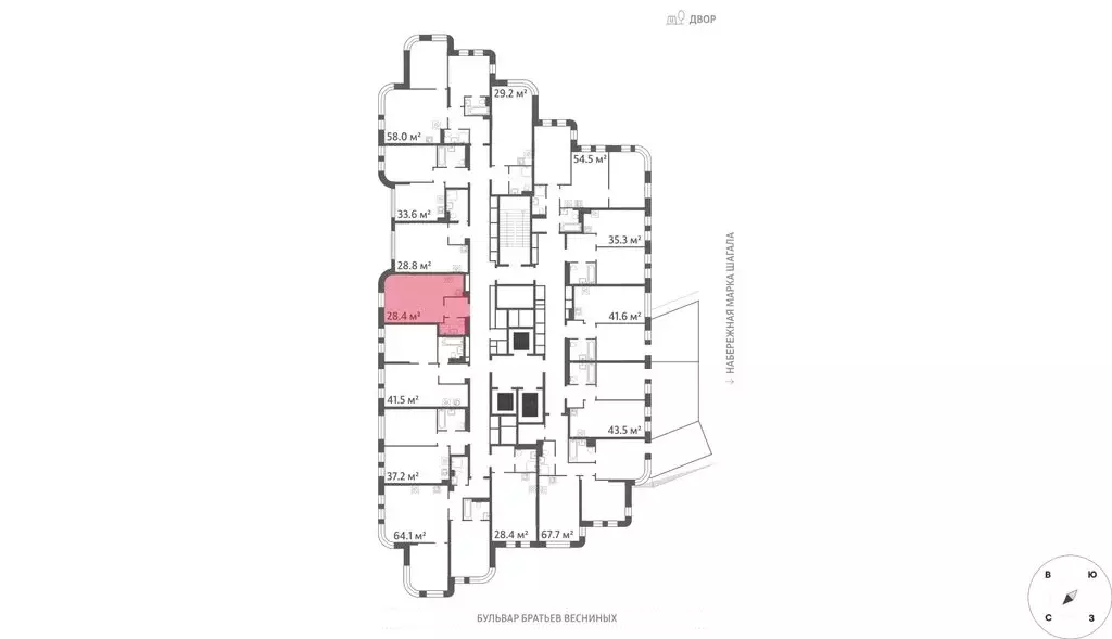 Квартира-студия: Москва, ЖК Марк, к3 (28.4 м) - Фото 1