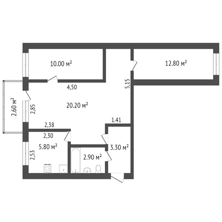 3-комнатная квартира: Ишим, улица Карла Маркса, 80 (54.6 м) - Фото 1
