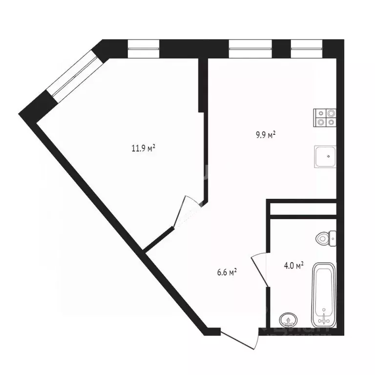1-к кв. Тюменская область, Тюмень ул. Первооткрывателей, 10 (32.1 м) - Фото 2