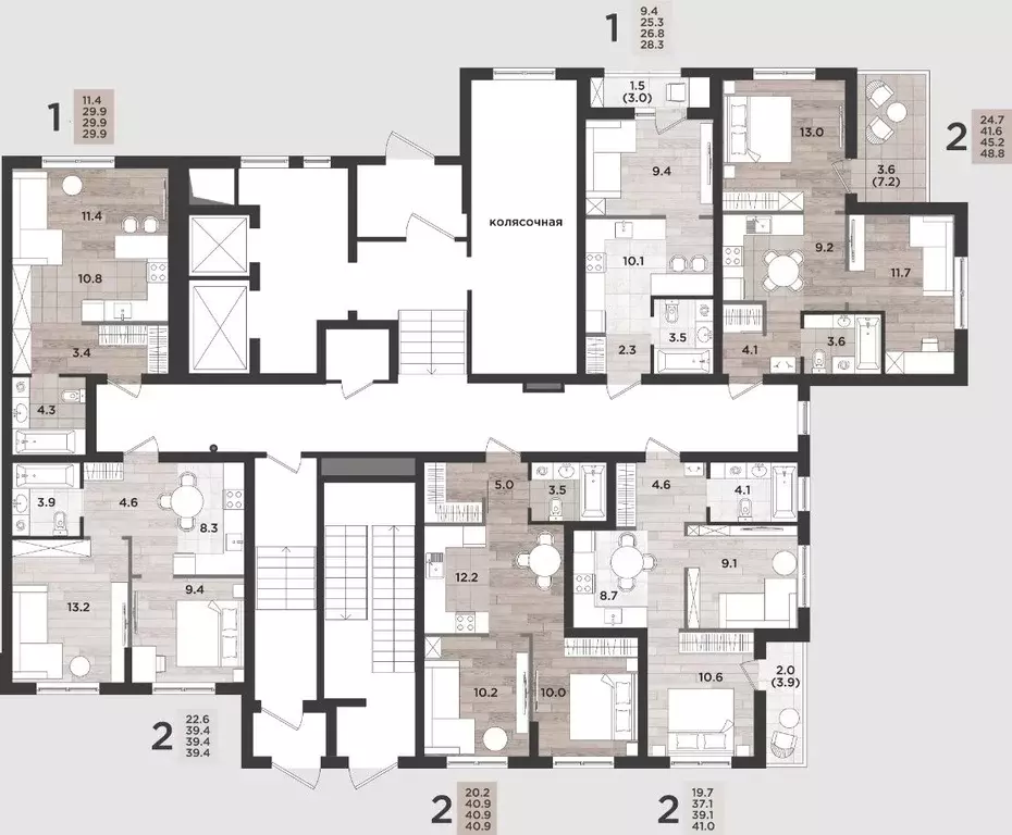 2-к кв. Калининградская область, Калининград ул. Миргородская, 2 (40.9 ... - Фото 2