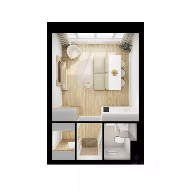 Студия Москва 2-й Иртышский жилой комплекс, 1.2 (24.3 м) - Фото 1