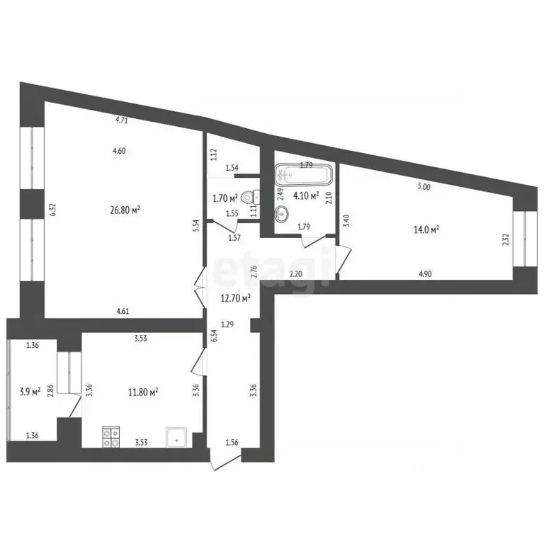 2-к кв. Чувашия, Чебоксары просп. Максима Горького, 12 (72.6 м) - Фото 2