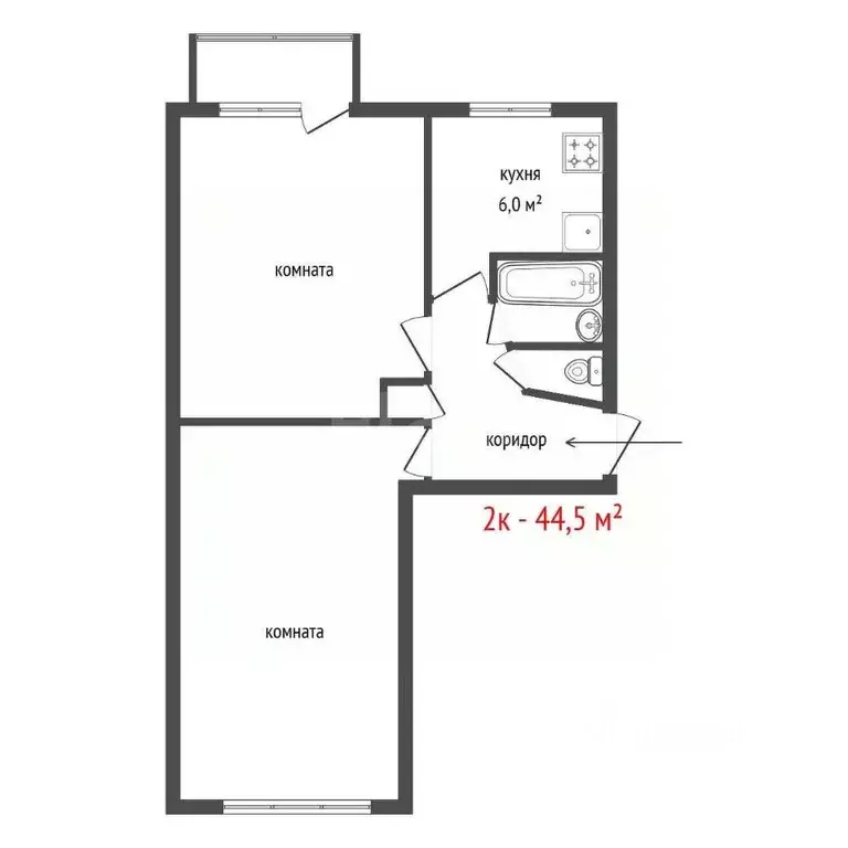 2-к кв. Свердловская область, Первоуральск Комсомольская ул., 17Б ... - Фото 2