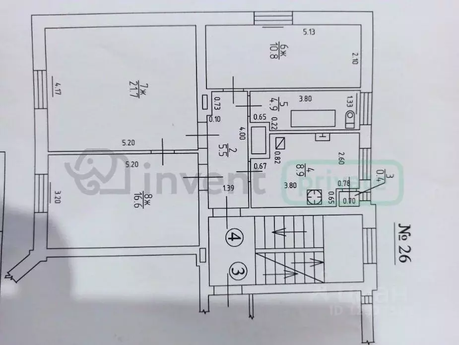 3-к кв. Калининградская область, Калининград Харьковская ул., 26 (69.0 ... - Фото 2
