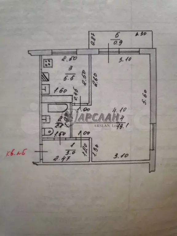 1-к. квартира, 31,4 м, 2/5 эт. - Фото 0