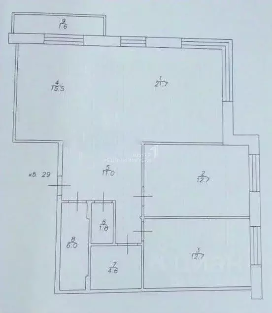 3-к кв. Татарстан, Казань ул. Генерала Ерина, 13к1 (90.0 м) - Фото 1