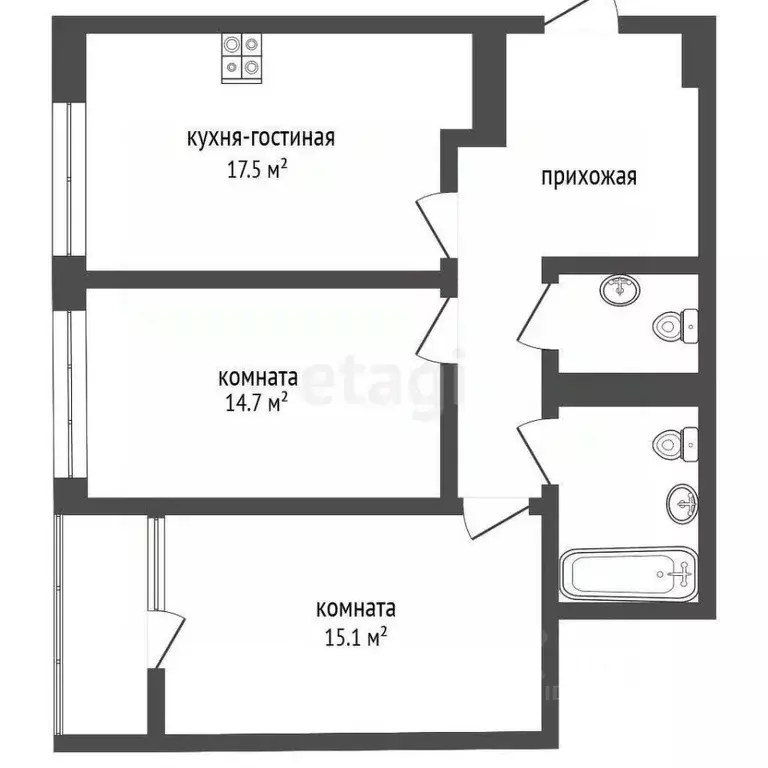 2-к кв. Свердловская область, Екатеринбург ул. Машинная, 44к3 (66.3 м) - Фото 1
