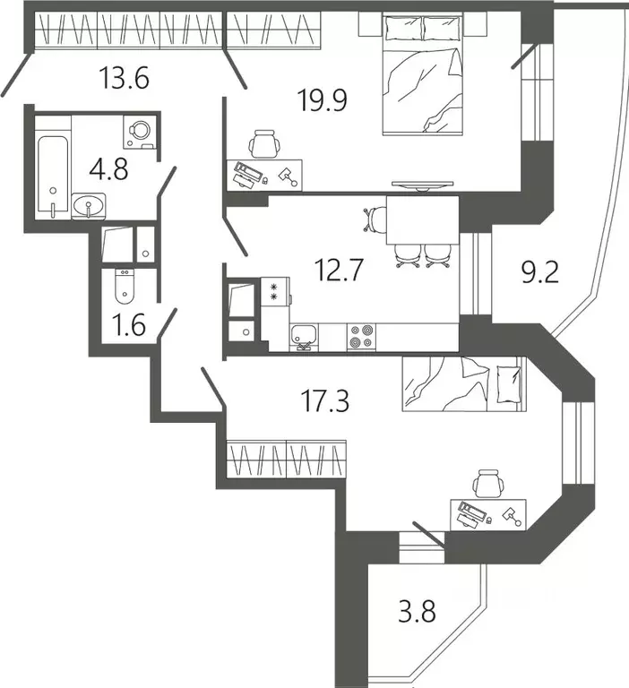 2-к кв. Московская область, Подольск Климовск мкр, ул. Советская, 18к2 ... - Фото 1