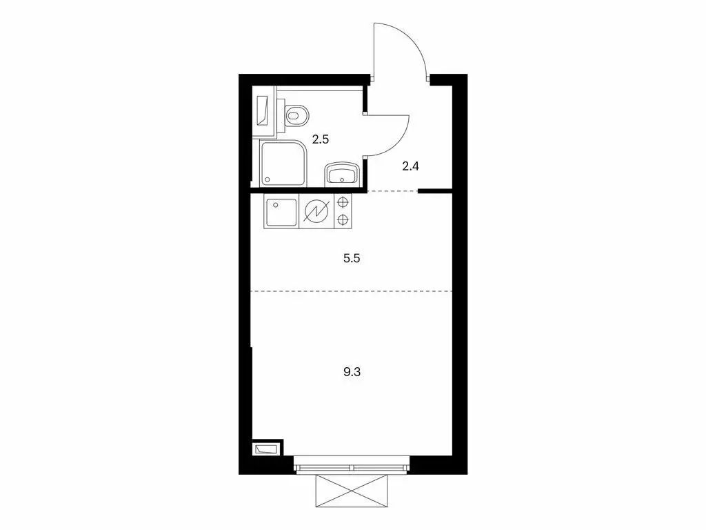Квартира-студия: Владивосток, жилой комплекс Борисенко 48 (19.7 м) - Фото 1