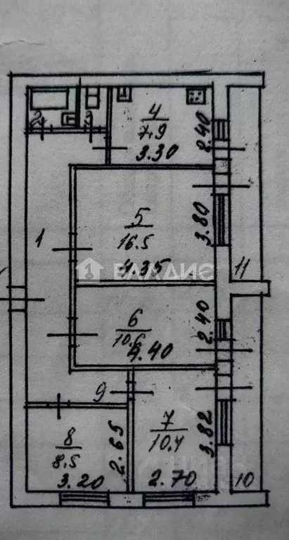 4-к кв. Белгородская область, Белгород ул. Губкина, 10а (72.9 м) - Фото 2