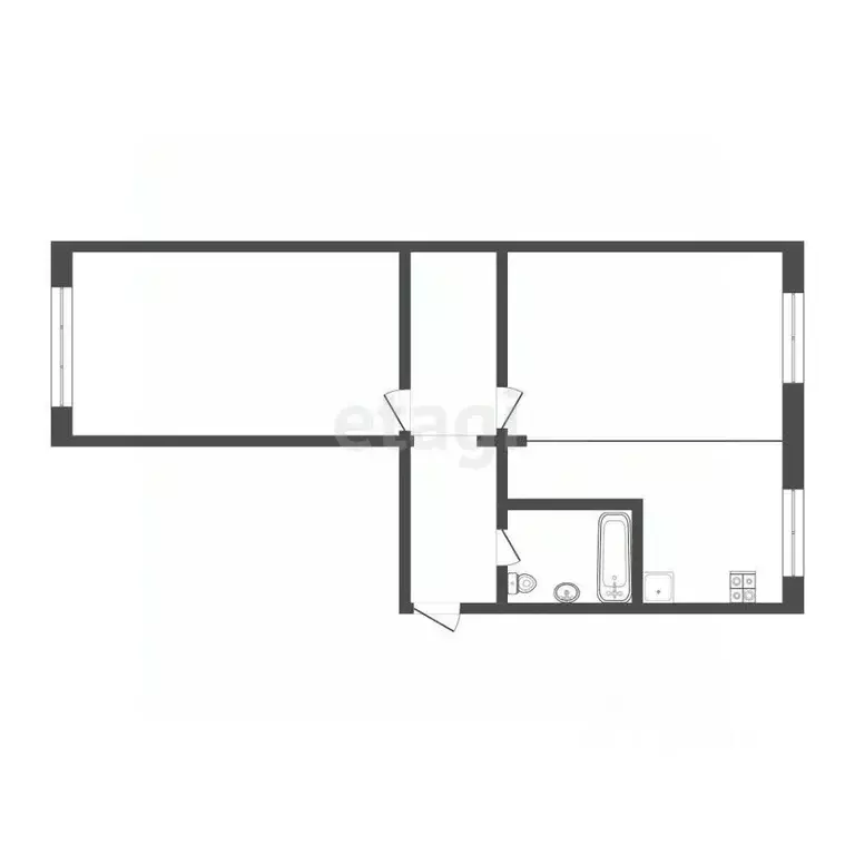 2-к кв. Омская область, Омск просп. Карла Маркса, 10б (42.2 м) - Фото 2