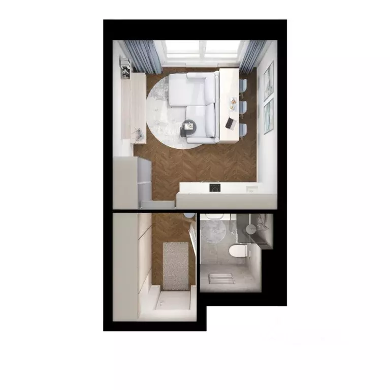 Студия Москва Кронштадтский 9 жилой комплекс (25.0 м) - Фото 1