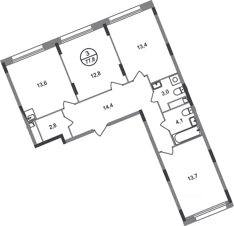 3-к кв. Москва Переделкино Ближнее мкр, 18-й кв-л,  (77.8 м) - Фото 0