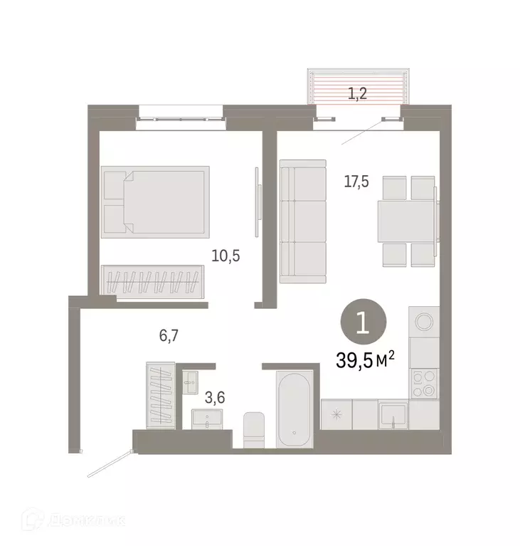Продаётся 1-к квартира, 39.5 м - Фото 0