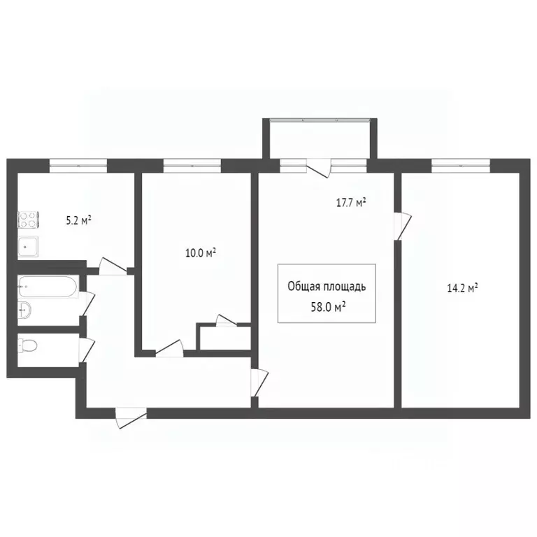 3-к кв. Томская область, Томск ул. Беринга, 1/2 (60.0 м) - Фото 2