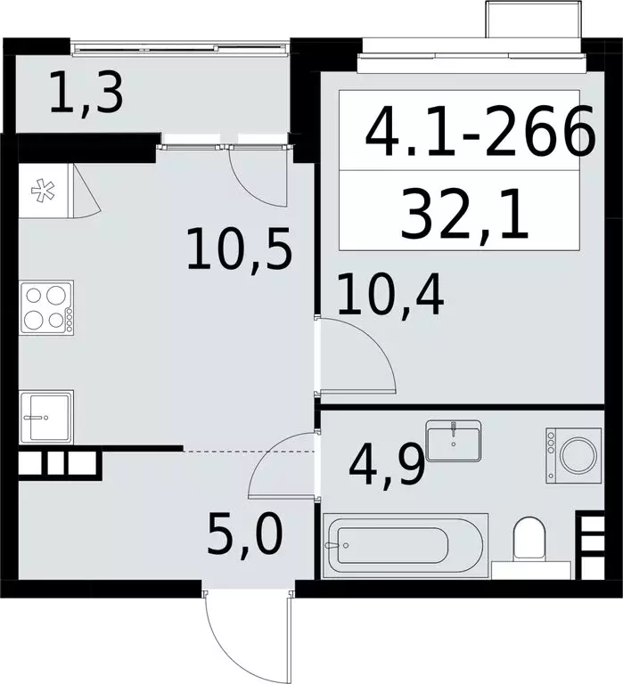 1-комнатная квартира: Москва, Бартеневская улица, 16 (32.1 м) - Фото 0