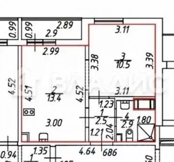 1-к кв. Санкт-Петербург ул. Чарушинская, 26к1 (30.0 м) - Фото 2