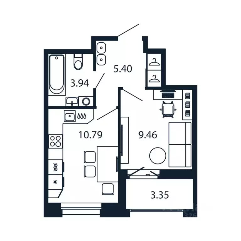 1-к кв. Ленинградская область, Ломоносовский район, Аннинское ... - Фото 1
