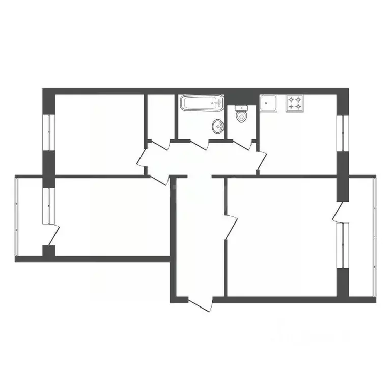 3-к кв. Красноярский край, Красноярск просп. Металлургов, 18 (66.0 м) - Фото 2