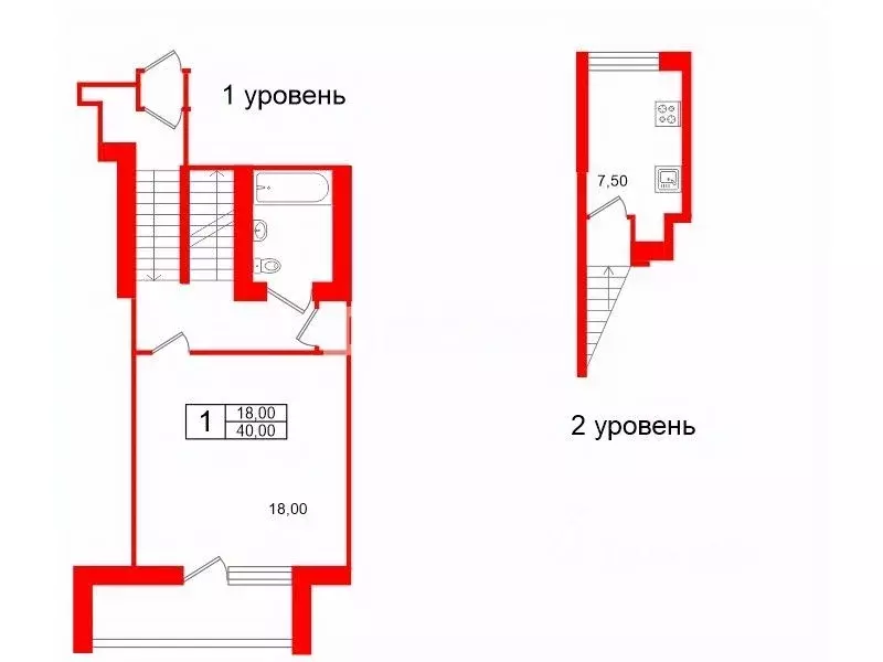 1-к кв. Санкт-Петербург остров Канонерский, 8А (40.0 м) - Фото 2