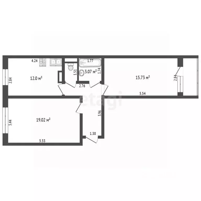 2-к кв. Мордовия, Саранск ул. Косарева, 117 (57.5 м) - Фото 1