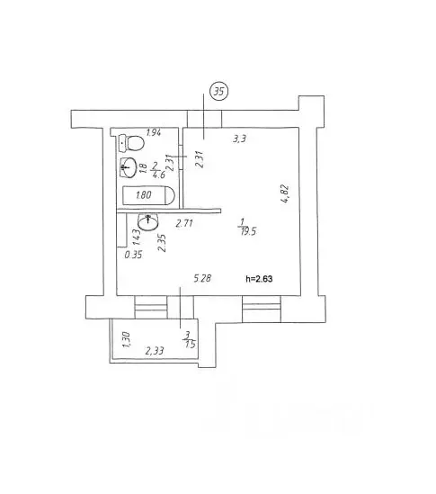Студия Татарстан, Казань просп. Победы, 90А (24.1 м) - Фото 1