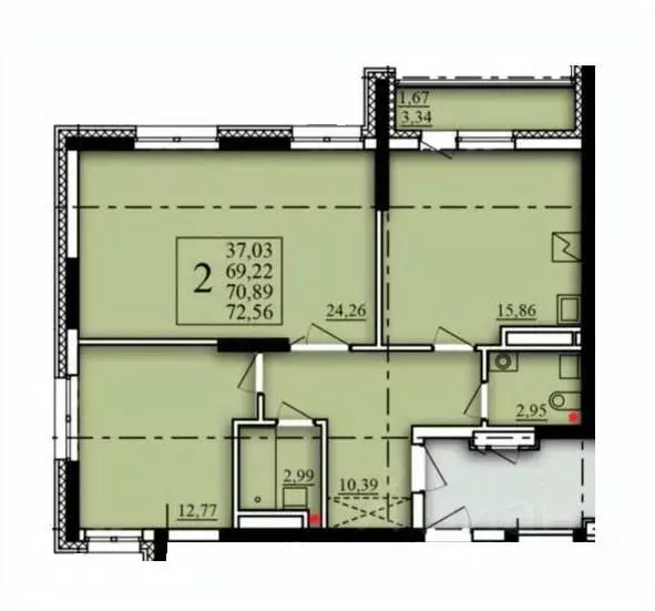 2-к кв. Башкортостан, Уфа Затон-Восточный жилрайон, Паруса жилой ... - Фото 1