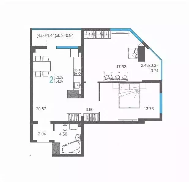 2-к кв. Крым, Ялта ул. Кирова, 155Ак1 (64.07 м) - Фото 1