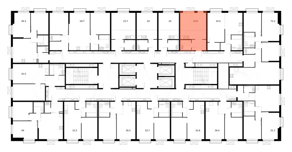 Квартира-студия, 25,6 м, 17/38 эт. - Фото 1