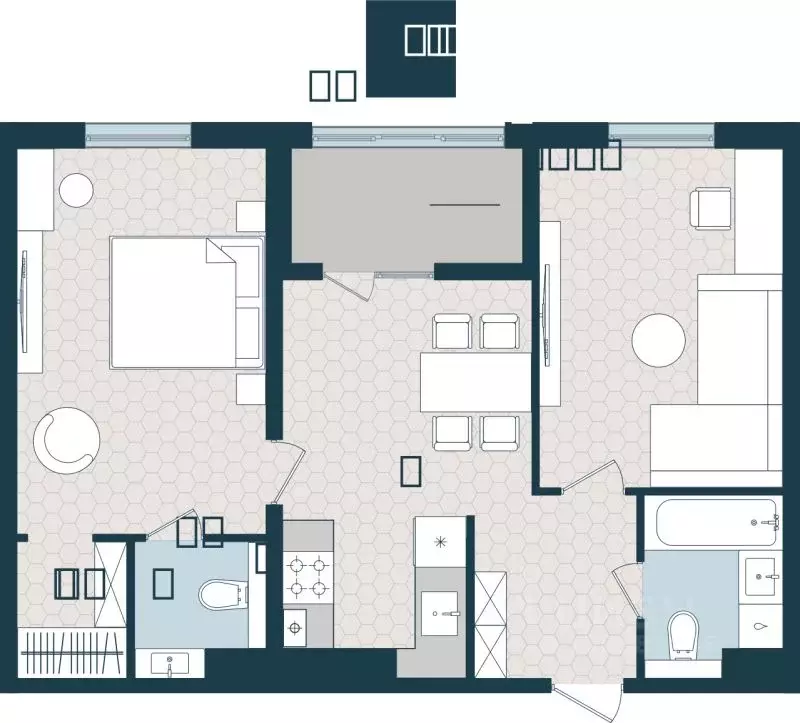 2-к кв. Калининградская область, Балтийск Садовая ул., 34 (69.61 м) - Фото 1