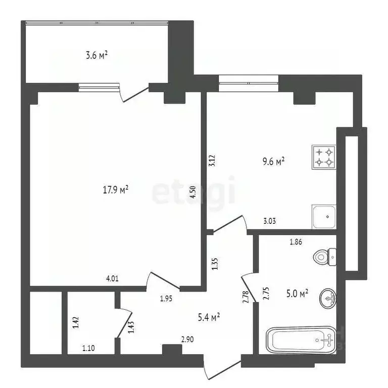 1-к кв. Ямало-Ненецкий АО, Новый Уренгой Арктическая ул., 31 (39.5 м) - Фото 1