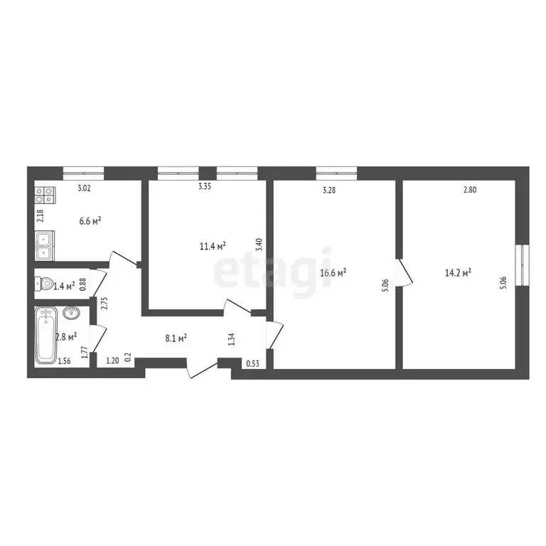 3-комнатная квартира: Ишим, Деповская улица, 63 (61.1 м) - Фото 0