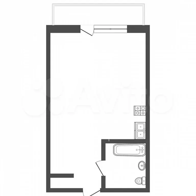 Квартира-студия, 28,1 м, 8/9 эт. - Фото 0