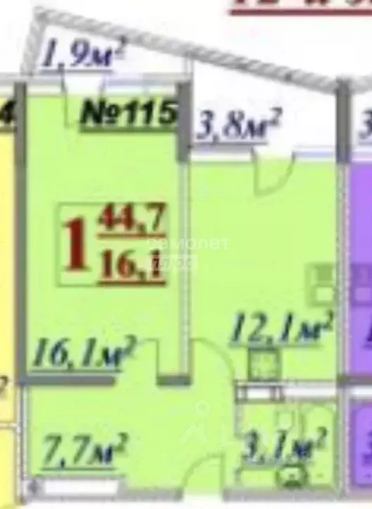 1-к кв. Краснодарский край, Анапа Парковая ул., 60к4 (44.7 м) - Фото 2