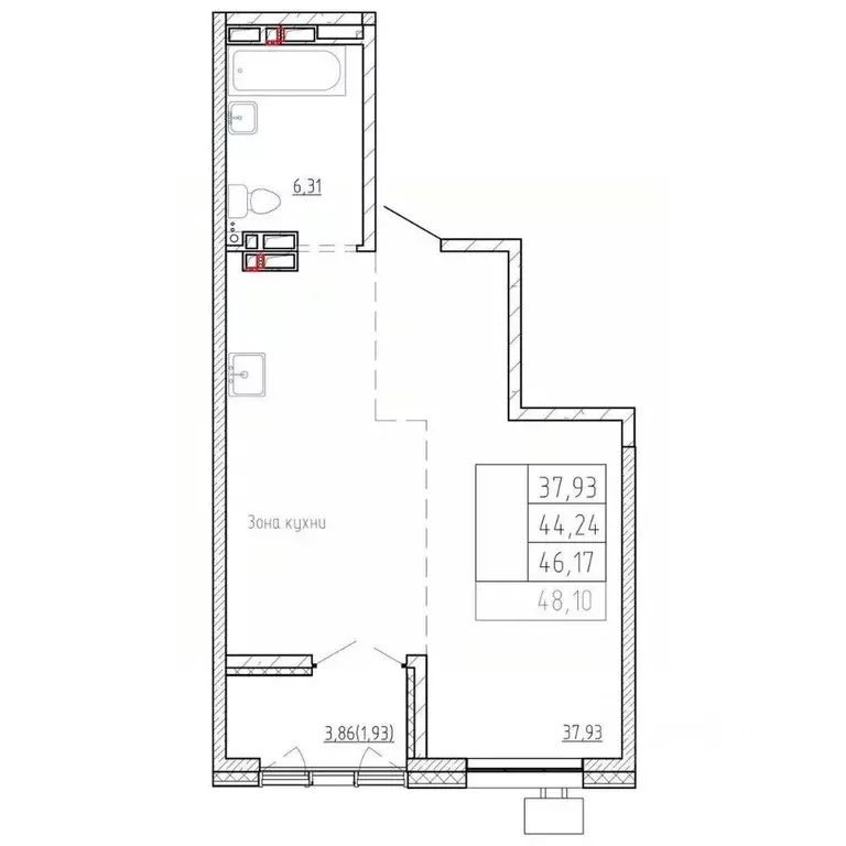 1-к кв. Приморский край, Владивосток Посейдония жилой комплекс, 6 ... - Фото 1