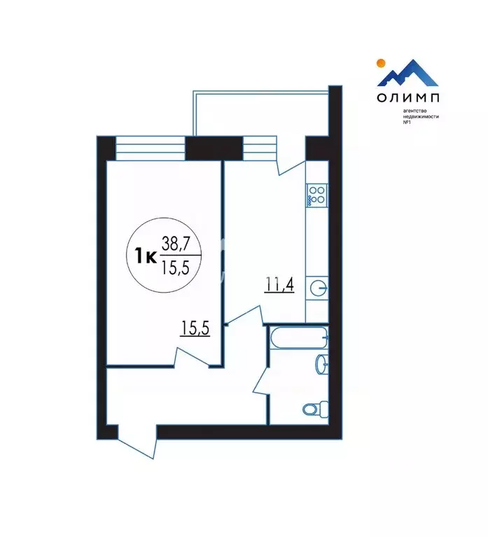 1-к кв. Вологодская область, Вологда Осановский проезд, 14 (38.7 м) - Фото 2