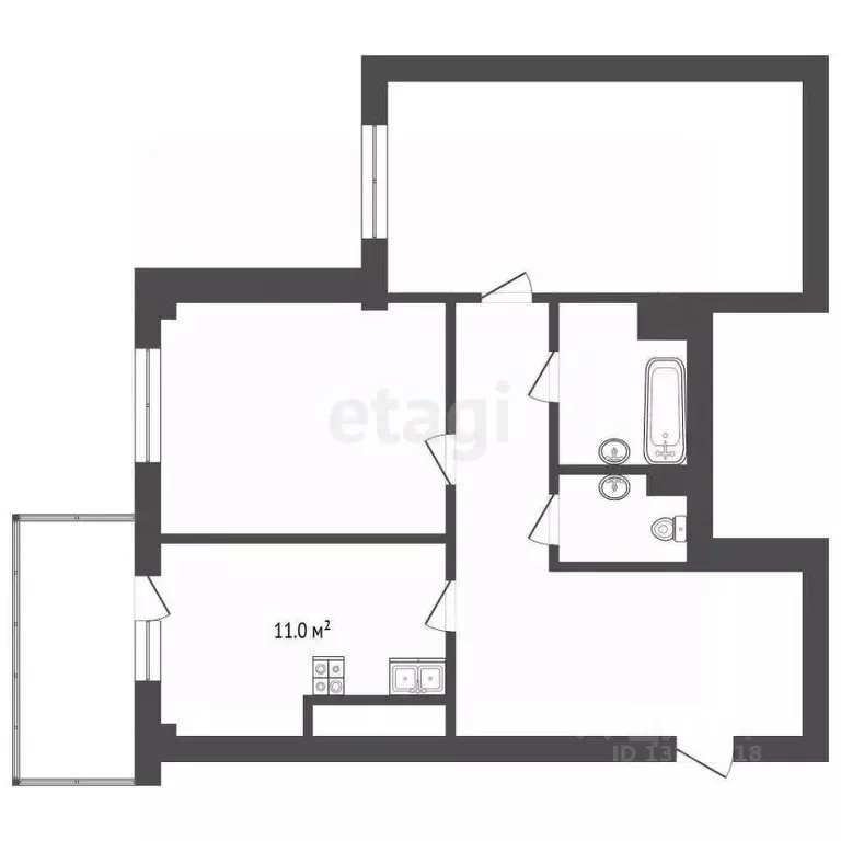 2-к кв. Омская область, Омск ул. 11-я Ремесленная, 25 (59.6 м) - Фото 1