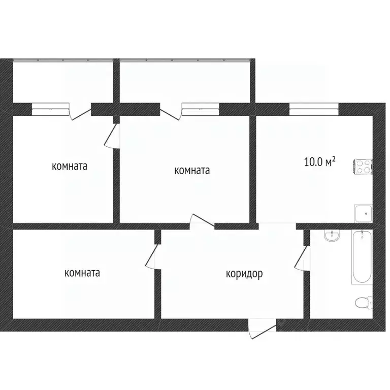3-к кв. Белгородская область, Белгород ул. Шаландина, 4К1 (75.0 м) - Фото 1