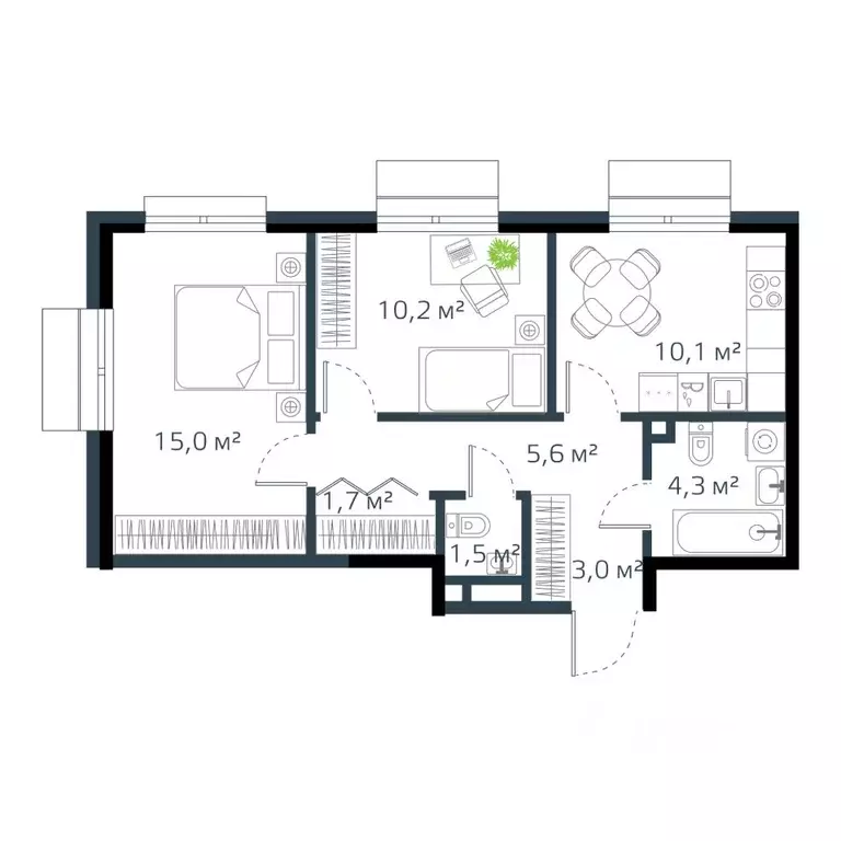 2-к кв. Приморский край, Владивосток Дом на Востоке жилой комплекс, ... - Фото 1