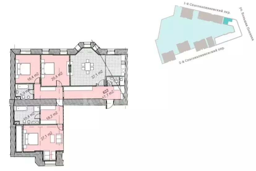 4-комнатная квартира: Москва, улица Большая Полянка, 44 (169.8 м) - Фото 1