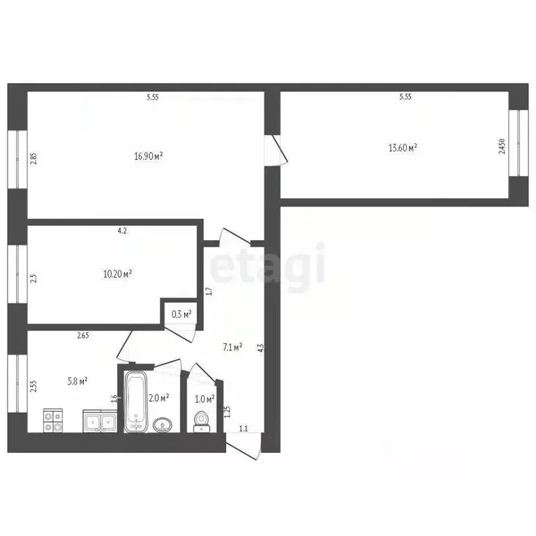 3-к кв. Мордовия, Саранск ул. Веселовского, 11 (57.0 м) - Фото 0
