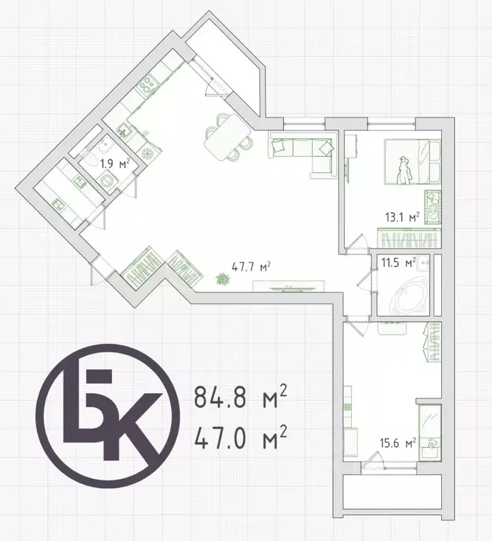 3-к кв. Новосибирская область, Новосибирск Сухарная ул., 101/1 (84.8 ... - Фото 1