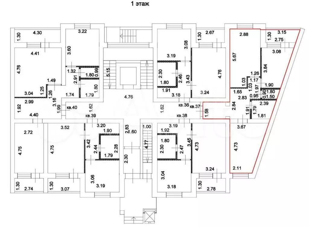 2-к. квартира, 58 м, 1/5 эт. - Фото 1