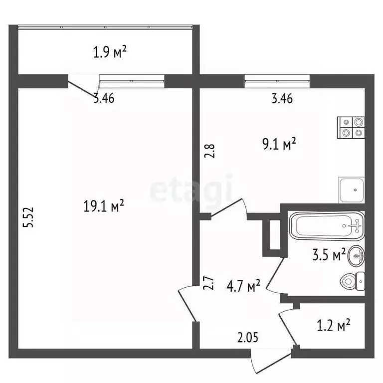 1-к кв. Мордовия, Саранск ул. Комарова, 12А (37.6 м) - Фото 2