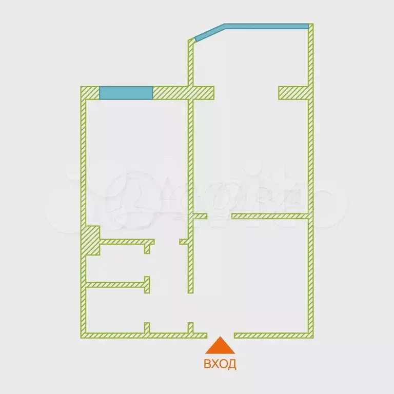 2-к. квартира, 43,8 м, 5/17 эт. - Фото 0